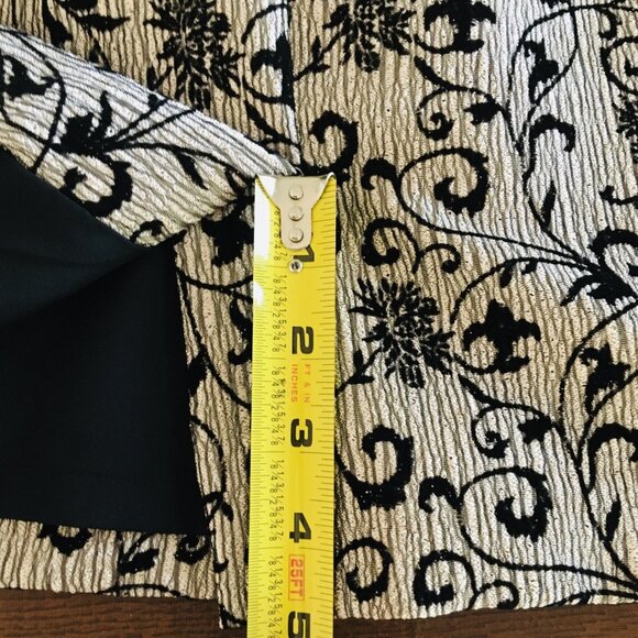 NEW Tahari ASL Dress Cocktail Floral Black Silver Sequins Belinda 2 Petite 2P - Picture 13 of 16